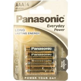 Щелочная батарейка LR03 AAA Everyday Power Standard 1.5В бл/4 Panasonic 5410853024767 (артикул 15545825) – фото 1
