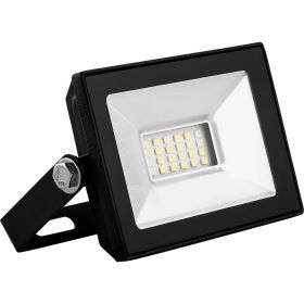 Светодиодный прожектор SAFFIT SFL90-10 2835SMD, 10W 4000K AC220V/50Hz IP65, черный в компактном корпусе 55074 (артикул 15690170) – фото 1