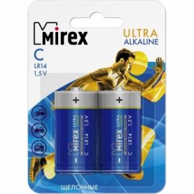 Батарея Mirex, щелочная LR14 / C 1,5V 2 шт ecopack 23702-LR14-E2 (артикул 17274504) – фото 1