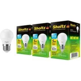 Комплект из 3 светодиодных ламп Sholtz шар 5Вт E27 4200К G45 220-240В пластик LEB3024T (артикул 16293244) – фото 1