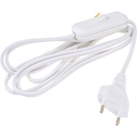 Шнур с выключателем IEK УШ-1КВ, 2м, ПВС 2x0,75, 6А, ИЭК WUP20-02-K01 (артикул 15165703) – фото 1