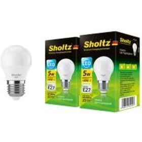 Комплект из 2 светодиодных ламп Sholtz шар 5Вт E27 4200К G45 220-240В пластик LEB3024D (артикул 16293300) – фото 1