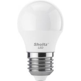 Комплект из 2 светодиодных ламп Sholtz шар 9Вт E27 4200К G45 220-240В, пластик LEB3049D (артикул 16293297) – фото 1