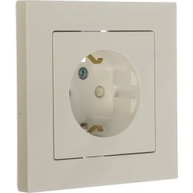 Розетка Schneider Electric ATLAS DESIGN с заземлением, защитные шторки, 16А, в сборе, белая ATN000144 1240147 (артикул 15846292) – фото 1