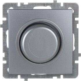 Механизм светорегулятора NILSON 1СП с подсветкой 1000Вт серебро Touran/Alegra metallic 24130453 (артикул 16352226) – фото 1