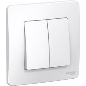 Двухклавишный переключатель Schneider Electric СП BLANCA сх.6+6 10А 250В белый SchE BLNVS106601 1210257 (артикул 15788750) – фото 1