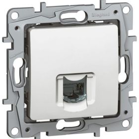 Механизм телефонной розетки Legrand 1-м СП Etika RJ11 белый Leg 672240 1066926 (артикул 15788643) – фото 1