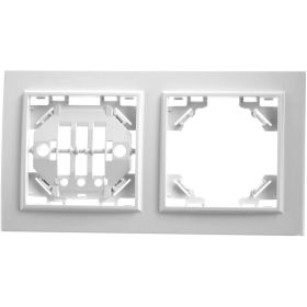 Двухместная горизонтальная рамка STEKKER серия Эрна, белая PFR00-9002-01 39055 (артикул 16177051) – фото 1