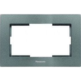 Рамка Panasonic Karre Plus 54796 для 2-й розетки темно-серый WKTF0809-2DG-RES (артикул 16154609) – фото 1