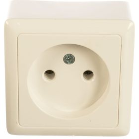 Розетка Schneider Electric 1-м ОП Хит 10А без заземления SchE RA10-131-B РА10-131-б (артикул 15425680) – фото 1