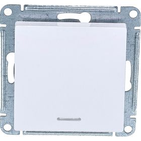 1-клавишный переключатель Schneider Electric AtlasDesign Белый с подсветкой, сх.6а, 10АХ ATN000163 (артикул 16794589) – фото 1