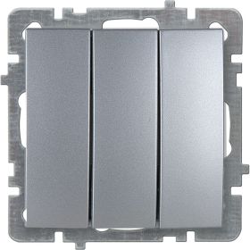 Механизм выключателя NILSON 3СП серебро Touran/Alegra metallic 24130466 (артикул 16352224) – фото 1