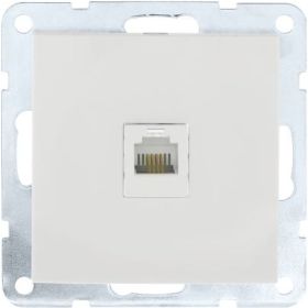 Компьютерная розетка LK Studio RJ-45, категория 5е, с накладкой, белый 866104-1 (артикул 16062413) – фото 1
