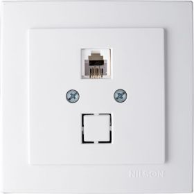 Телефонная розетка NILSON 1СП RJ11 белая Touran naturel 24111040 (артикул 16352286) – фото 1
