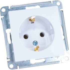 Механизм розетки Schneider Electric 1-м СП ATLAS DESIGN с заземлением 16А белый ATN000143 (артикул 15873994) – фото 1