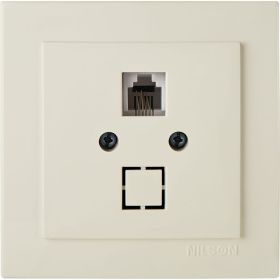 Телефонная розетка NILSON 1СП RJ11 крем Touran naturel 24121040 (артикул 16352277) – фото 1