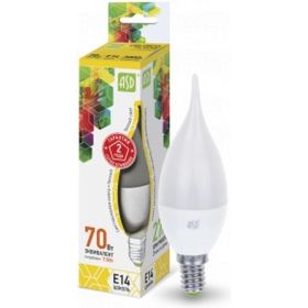 ASD Лампа сд LED-СВЕЧА НА ВЕТРУ-std 7.5Вт 230В Е14 3000К 675Лм 4690612004556 (артикул 15918913) – фото 1