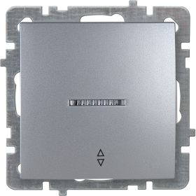 Механизм выключателя NILSON 1СП проходной с подсветкой серебро Touran/Alegra metallic 24130408 (артикул 16352240) – фото 1
