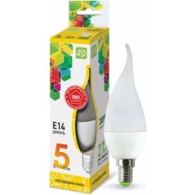 ASD Лампа сд LED-СВЕЧА НА ВЕТРУ-std 5Вт 230В Е14 3000К 450Лм 4690612004518 (артикул 15918874) – фото 1