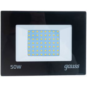 Светодиодный прожектор Gauss LED 50W 3350lm IP65 3000К черный 1/40 SQ613527150 (артикул 15910979) – фото 1
