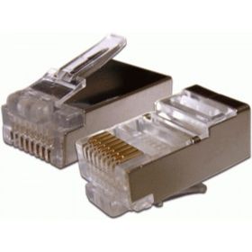 Коннектор RJ45 TWT STP 8P8C, универсальный, со вставкой, cat.6, 100 шт. PL45/S-8P8C-6V (артикул 16102266) – фото 1