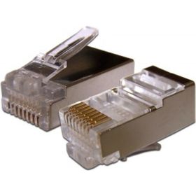Коннектор RJ-45 TWT 8P8C FTP категория 6, экранированный, универсальный, 100 шт. в упаковке PL45/S-8P8C-6 (артикул 16102294) – фото 1