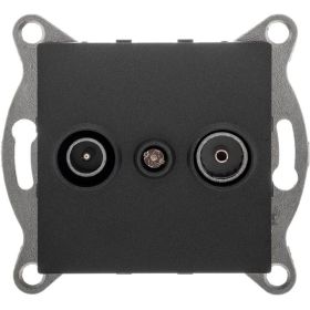 Механизм розетки GUSI ELECTRIC Ugra TV+SAT, оконечной, СУ, графит С11TS1-010 (артикул 16032652) – фото 1