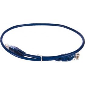 Патч-корд TWT RJ45-RJ45, 4 пары, UTP, категория 5е, 0.5 м, синий, 45-45-0.5-BL (артикул 16102358) – фото 1