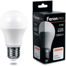 Светодиодная лампа FERON PRO LB-1017 шар E27 17W 2700K OSRAM LED 38038 (артикул 16233719) – фото 1