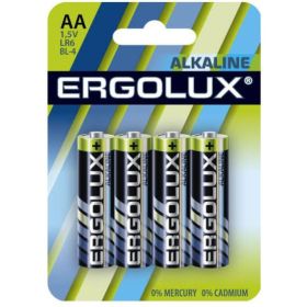 Батарейка Ergolux 1.5В, LR6, Alkaline, BL-4 11748 (артикул 16462468) – фото 1