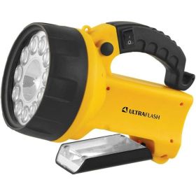 Аккумуляторный фонарь Ultraflash UF3753LED 220В/12В, желтый, 11 LED+ галог, 4В 2Ач, пластик, коробка 8311 (артикул 15558771) – фото 1