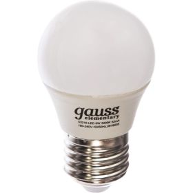 Лампа LED Globe 6W E27 3000K Gauss Elementary 53216 (артикул 15629216) – фото 1