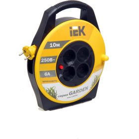 Удлинитель на катушке IEK 4х10м УК10 с термозащитой 2х0.75 Garden WKP23-06-04-10 277730 (артикул 15526249) – фото 1