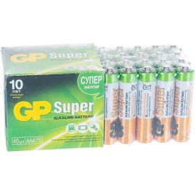Алкалиновые батарейки GP ААA 40 шт Super Alkaline 24А 24A-2CRVS40 (артикул 15783861) – фото 1