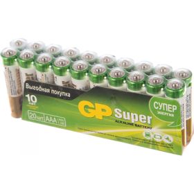 Алкалиновые батарейки GP ААA 20 шт Super Alkaline 24А 24A-2CRVS20 (артикул 15783859) – фото 1