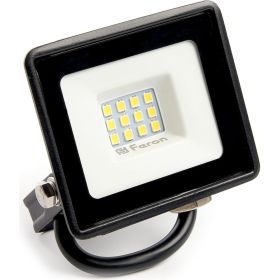 Светодиодный прожектор 2835 SMD 10W 4000K IP65 AC220V/50Hz, черный с прозрачным стеклом 108*115*26мм FERON LL-918 29490 (артикул 15643613) – фото 1