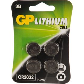 Литиевая дисковая батарейка GP Lithium CR2032-4 шт. CR2032-7CRU4 (артикул 15783888) – фото 1