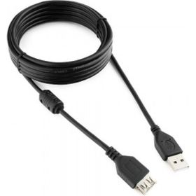 Кабель Cablexpert, удлинитель, USB2.0 Pro, AM/AF, 3 м, экранированный, черный, CCF-USB2-AMAF-10 (артикул 16206475) – фото 1