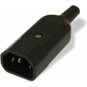 Разъем Hyperline, CON-IEC320C14, IEC 60320 C14, 220В, 10A, на кабель, плоские выступающие штыревые контакты в пластиковом обрамлении, прямой, 47998 (артикул 15560020) – фото 1