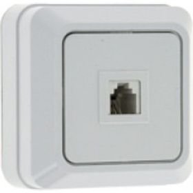 Телефонная розетка EKF Рим Phone белая ENT01-034-10 (артикул 15913058) – фото 1