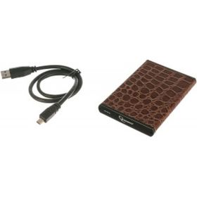 Внешний корпус Gembird 2.5" USB 3.0 SATA металл/кожзам коричневый EE2-U3S-70L-BR (артикул 16134618) – фото 1
