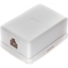 Внешняя телефонная розетка Cablexpert RJ-11, 6P4C, 1 порт, белая TA-101 (артикул 16016918) – фото 1