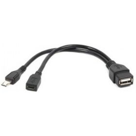 Кабель Cablexpert USB 2.0 OTG USB AF/Micro BM, 0.15м, с дополнительным питанием, пакет A-OTG-AFBM-004 (артикул 16205310) – фото 1