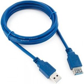 Удлинитель USB3.0 Cablexpert Pro, AM/AF, Кабель 1.8м, экранированный, синий, пакет, CCP-USB3-AMAF-6 (артикул 16206427) – фото 1