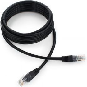 Патч-корд Cablexpert UTP PP12-3M/BK 5e, 3м, литой, многожильный чёрный PP12-3M/BK (артикул 15933158) – фото 1