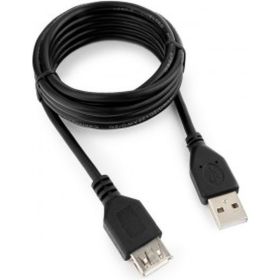 Кабель-удлинитель Cablexpert USB2.0 Pro AM/AF, 1.8м, экран, черный, пакет CCP-USB2-AMAF-6 (артикул 16016941) – фото 1