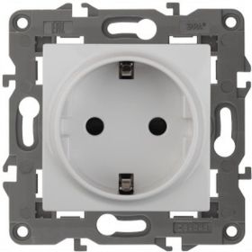 Розетка ЭРА Elegance 2P+E Schuko 16A-250В, IP20, белый 14-2101-01 Б0034264 (артикул 15904036) – фото 1