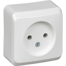 Розетка Schneider Electric 1-м ОП Этюд 16А IP20 без заземления, белая PA16-001B (артикул 15873815) – фото 1
