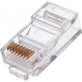 Вилка Cablexpert RJ-45 8P8C PLUG3UP6/5 универсальная кат.5e, контакты 6 микрон 100 шт. PLUG3UP6/5 (артикул 15933280) – фото 1