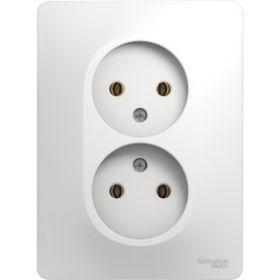Розетка Schneider Electric 2-м GLOSSA без заземления, белая SchE GSL000120 (артикул 15425700) – фото 1